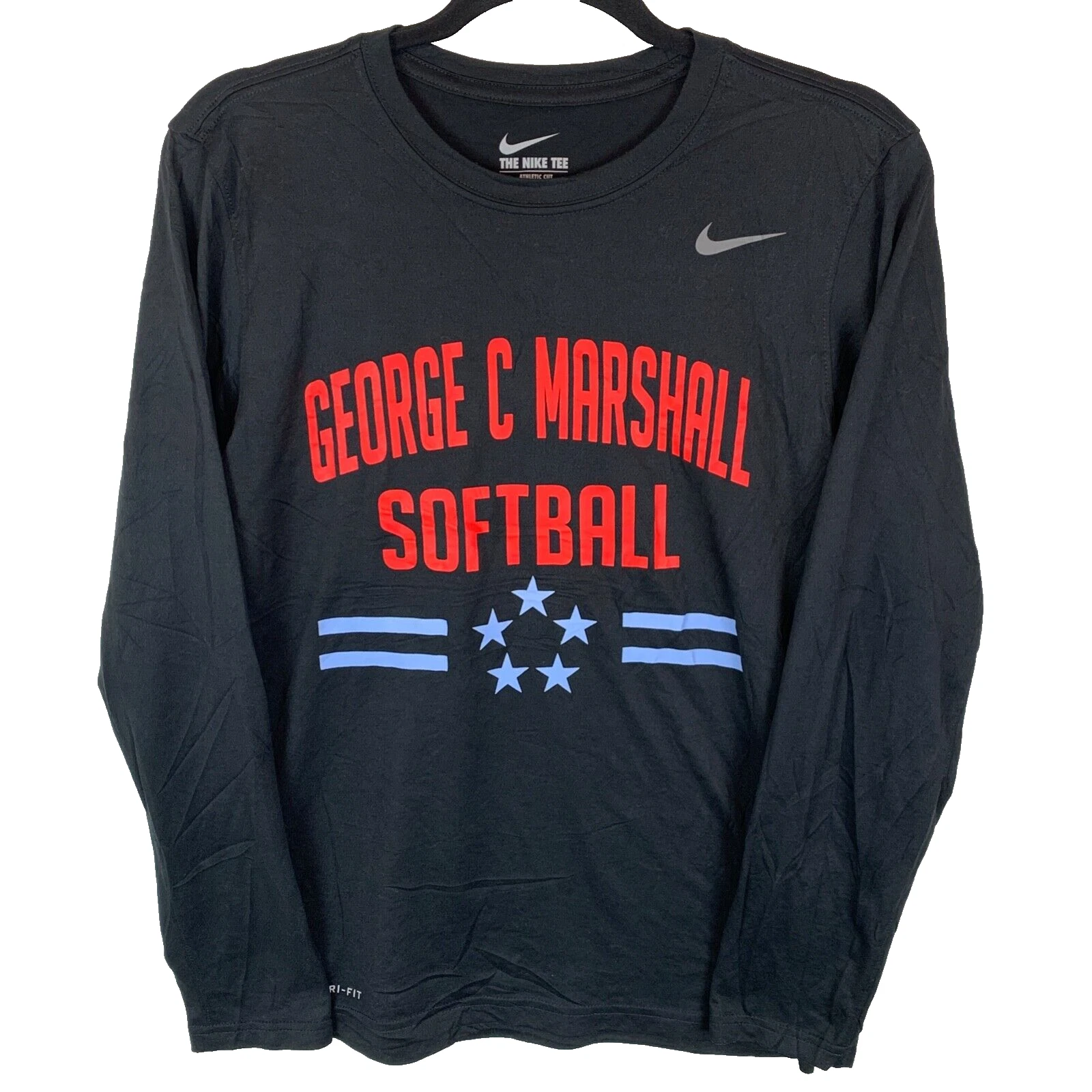 Nike Black Dri Fit Softball Athletic Long Sleeve T Shirt Tee Size Men's Small S