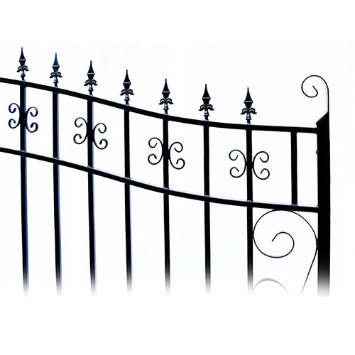 ALEKO Garden Yard Steel Dual Driveway Black Gate 14 ft Venice Style - Picture 6 of 14