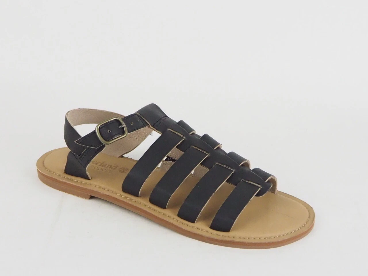 Sandali donna Timberland Ek Sheafe Fisherman 8165B neri in pelle con fibbia