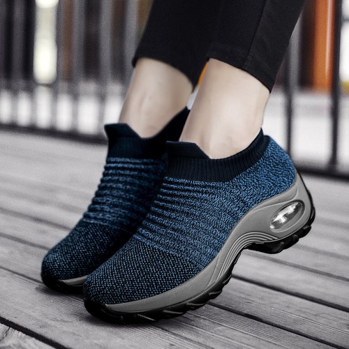 Mujer Cojín de Aire Sin Cordones Zapatos para Caminar Deportes al Aire Libre Correr Tenis Tenis Tenis - Imagen 12 de 26