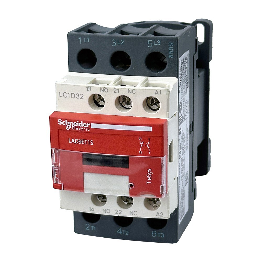 Schneider 32A Contactor 3P 3NO 440V 230V 50/60Hz Coil Red TeSys Deca LC1D32P7
