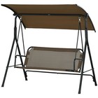 3-Seat Outdoor Patio Swing Chair with Adjustable Tilt Canopy for Patio Garden