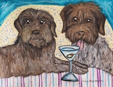 WIREHAIRED POINTING GRIFFON Martini Dog Art P...
