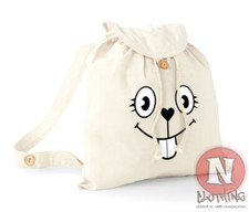 Castor Visage Sac à Dos Drôle Mignon Vacances École Collège Coton Bio Jour Sac