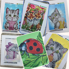 Bead Embroidery Scheme on Canvas DIY Printed Pattern Embroidery Animals A5