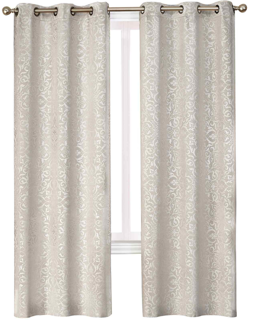 JCPenney Home Medallion 2Pack GrommetTop Curtain Panels Beige 76 X 84 eBay