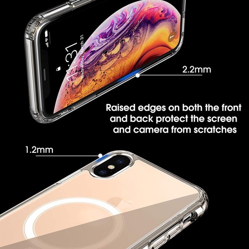amCase iPhone Xs Max 6.5" Clear Case Built-in Magnets Compatible with MagSafe - Picture 5 of 7