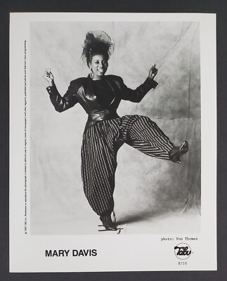 1987 Mary Davis SOS Band Vocalist R&B Steppin' Out Tabu Records Vtg Press Photo