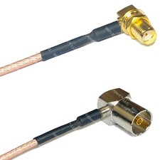 RG316 SMA FEMALE ANGLE to DVB Pal Female Angle RF Cable Rapid-SHIP LOT