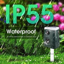 2023 Solar Ultrasonic Animal Repellent Dog Cat Skunk Deer Raccoon For Garden