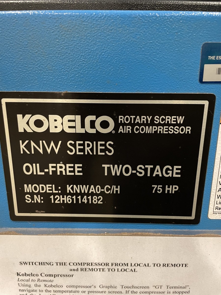 Rogers Kobelco KNWA0-C/H 75HP Two-Stage Oil-Free Rotary Screw Air