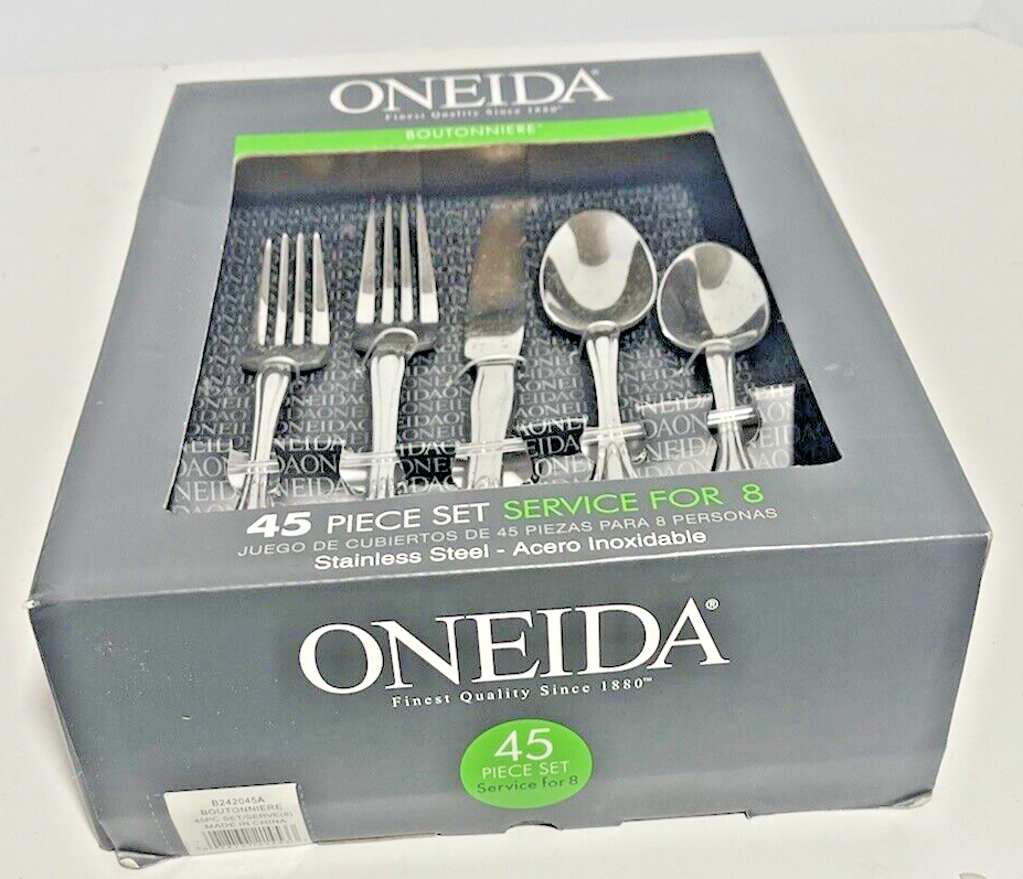 Oneida BOUTONNIERE Stainless Steel 45pc. Flatware Set (Service for