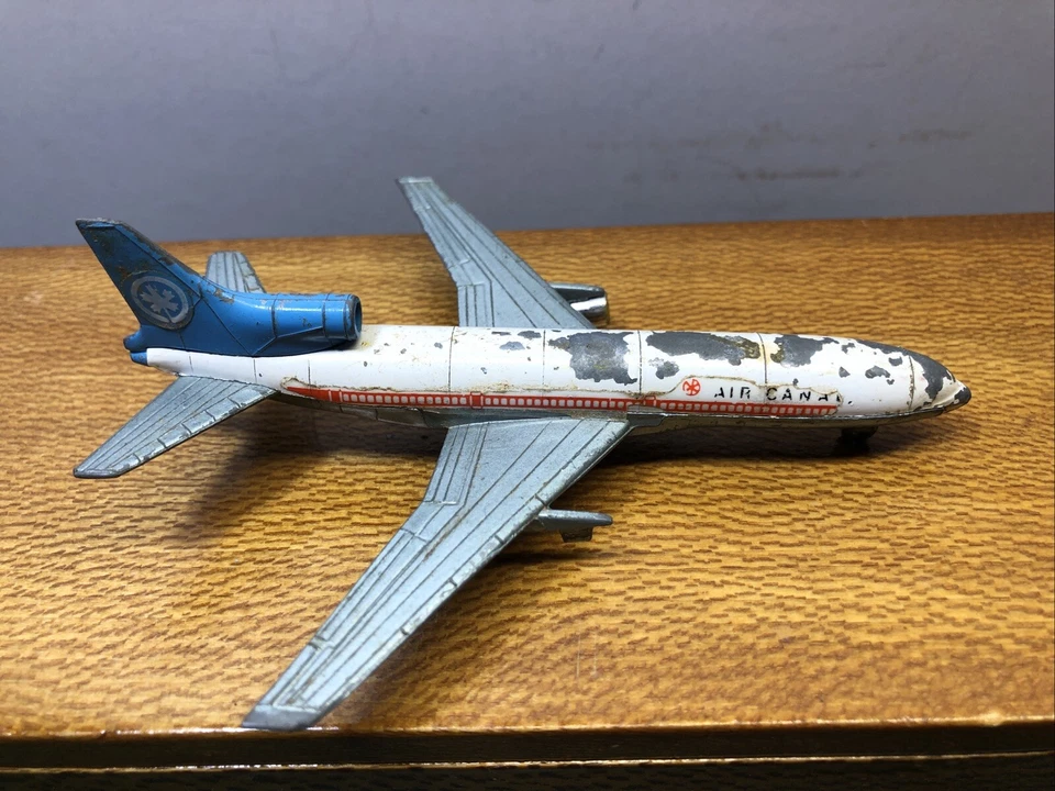 Lockeed Tristar Playart Металлический Самолет Игрушка С Износом Винтажный Вид - Изображение 2 из 4