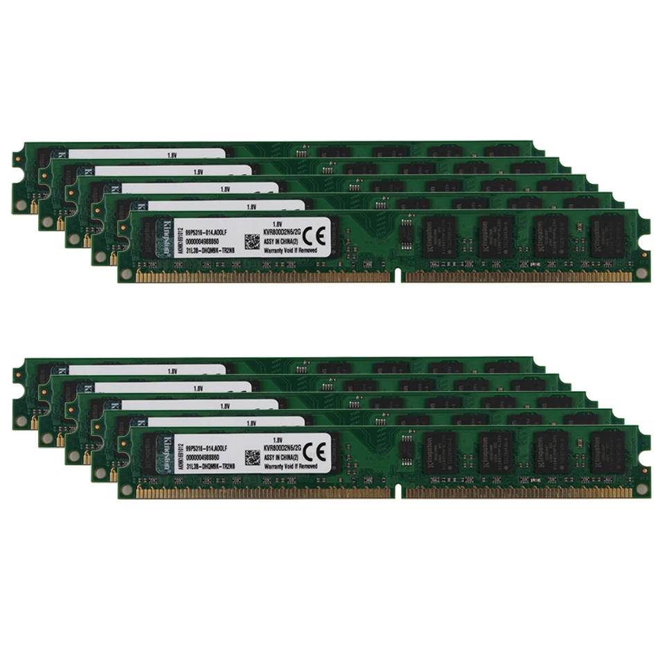 Kingston 20G 10X2GB 2Rx8 PC2-6400 DDR2 800Mhz 240Pin DIMM Memory RAM Desktop &U - Image 2 of 4