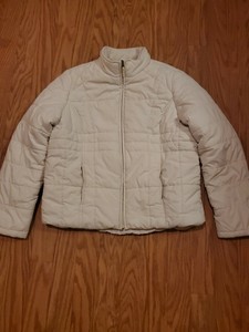 patterned puffer jacket