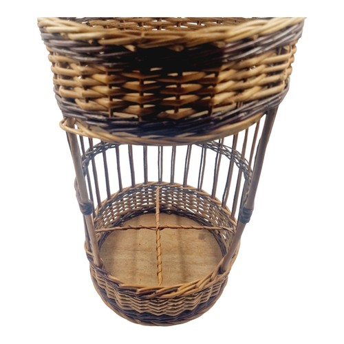 Wine Rack Vintage 4 Wine Bottle Carrier Wicker Picnic Basket - Picture 3 of 4