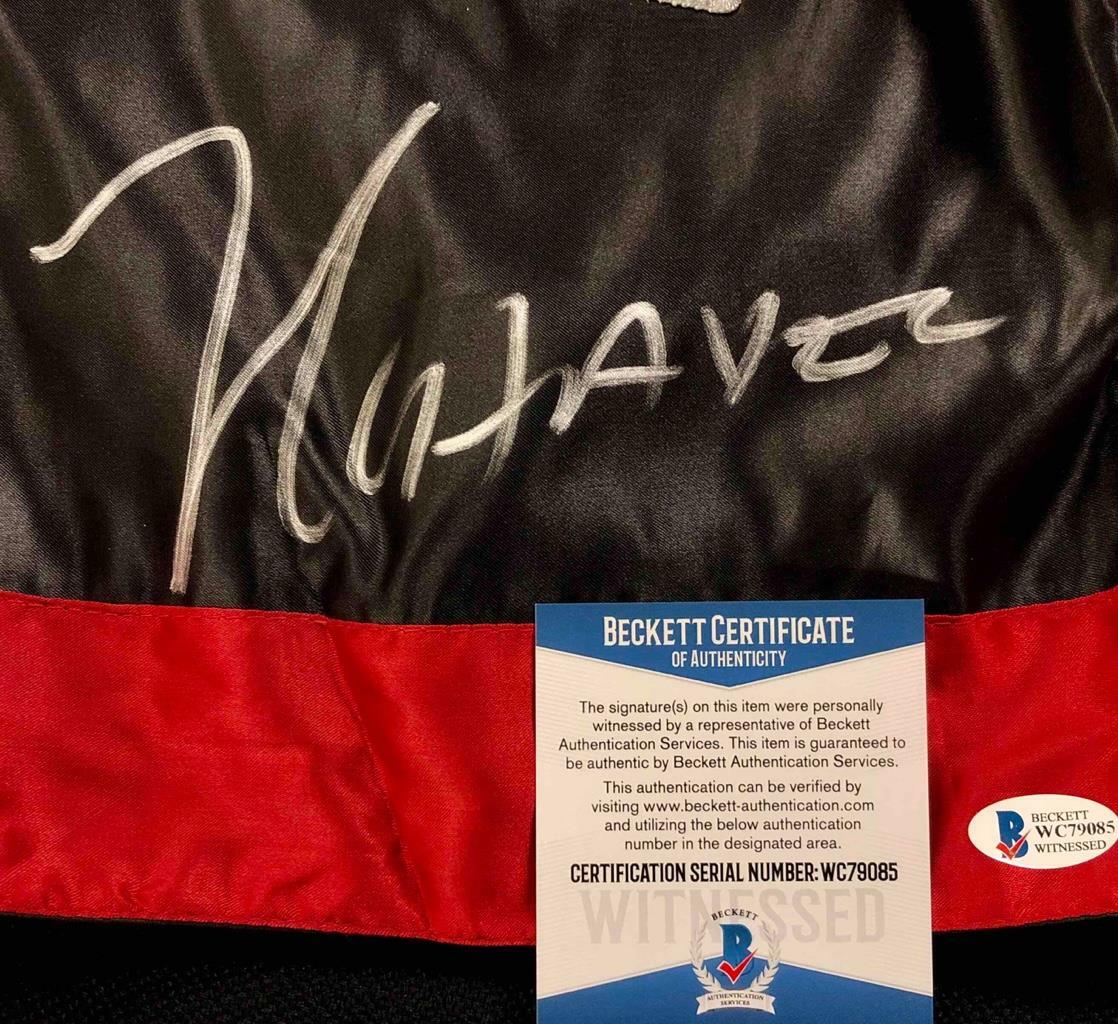 Julio Cesar Chavez autograph signed black/red Boxing Trunks