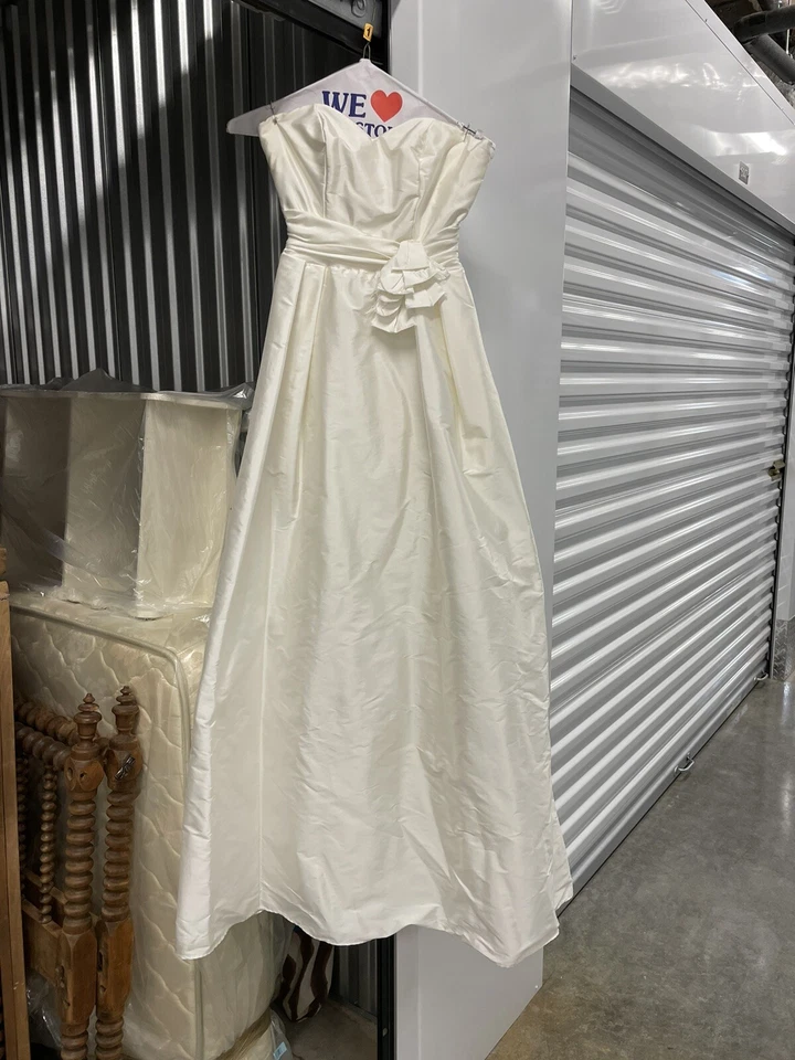 Mujer Alvina Valenta Maids Talla 2 Blanco Sedoso Tafetán Vestido 100% Poliéster  Foto 2 de 4