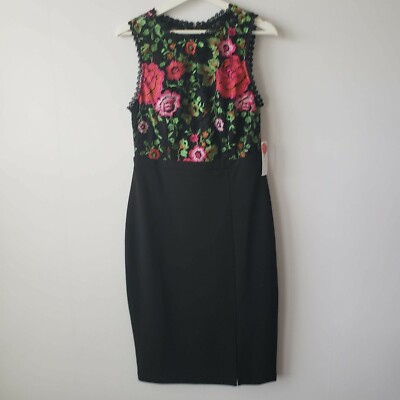 Bisou bisou Michael bonbon womens lace sleeveless dress size 10 mixed media