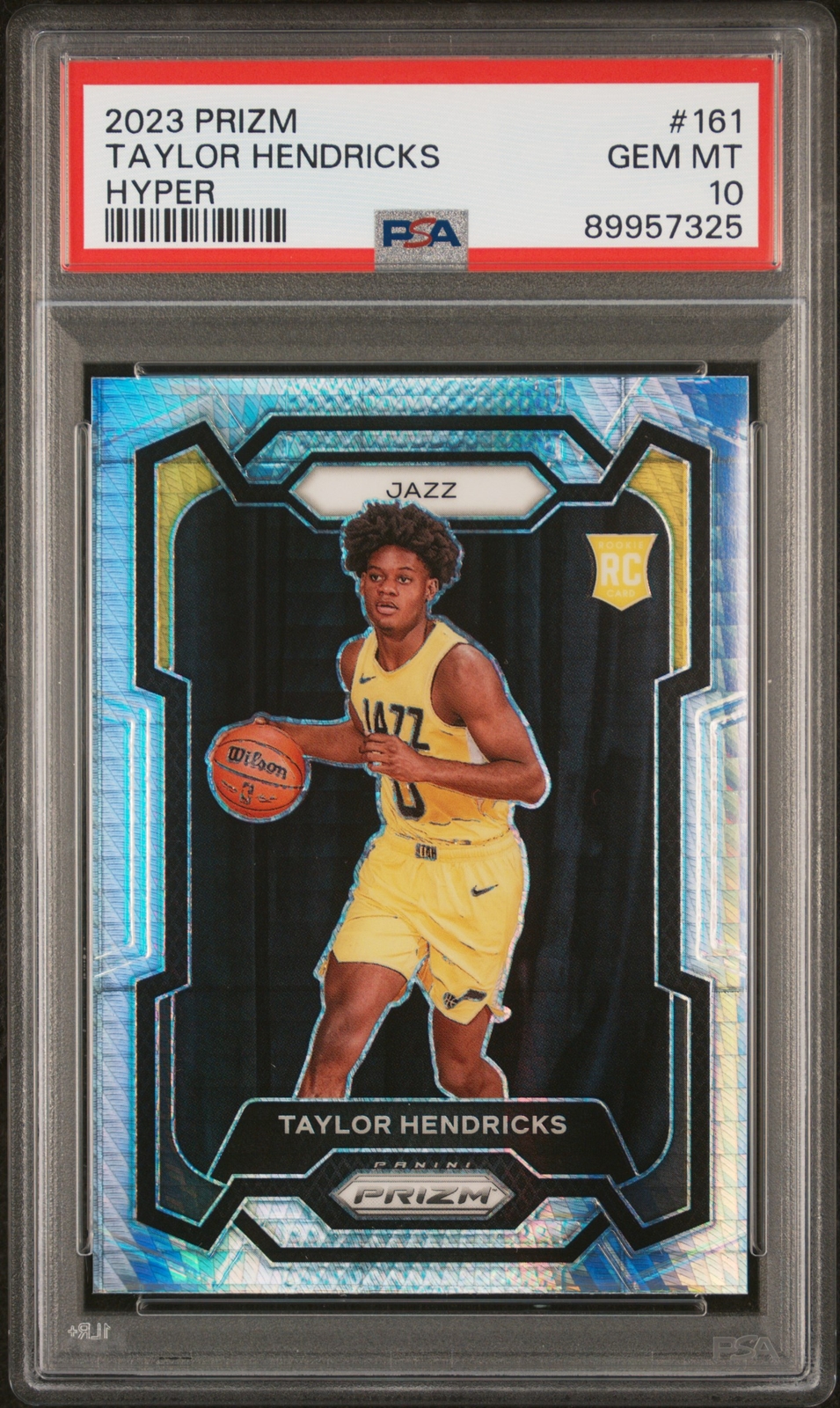 2023 Panini Prizm #161 Taylor Hendricks Hyper Prizms Rookie Card RC PSA 10
