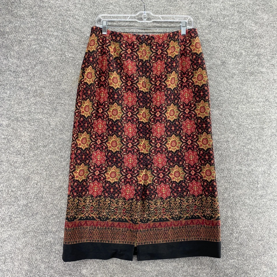 JM Collection 女式 12P 小号红色几何长裙长款拉链休闲 — 第 2/4 张图片