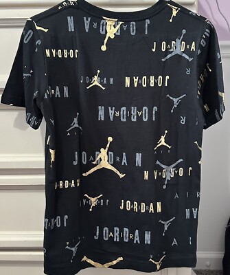 black and gold jordan shirt men's