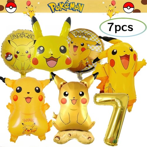 Pikachu Pokémon Birthday Balloon Bundle – Set of 7 Ages 1-9 Party Decorations - Picture 7 of 18