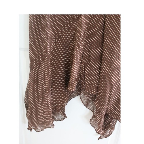 Vintage 90s Y2k Brown Silk Dress Polka Dot Sexy Grunge Romantic Wedding Guest 16 - Picture 6 of 12