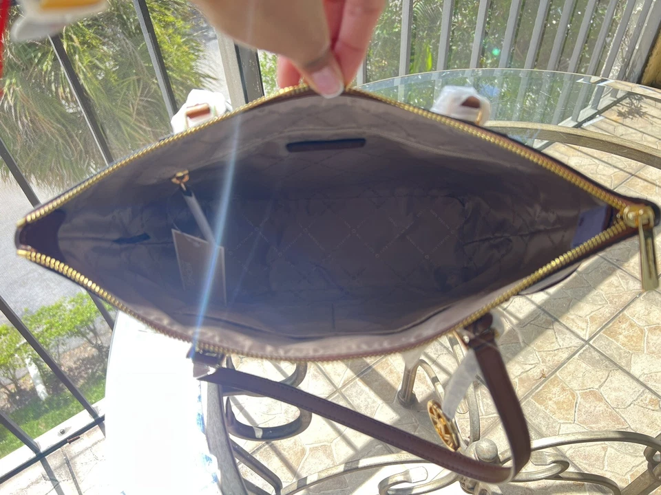 Michael Kors Charlotte Top Zip Tote Shoulder Bag  Luggage Saffiano Leather - Image 3 of 4