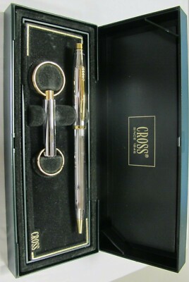 Cross Century II Classic Ballpoint Pen  Medalist Gold Trim & Key Ring New in Box