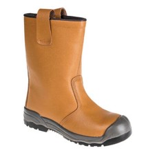 Porwest Steelite S1P CI Scuff Cap Safety Rigger Boots Tan Size 6.5