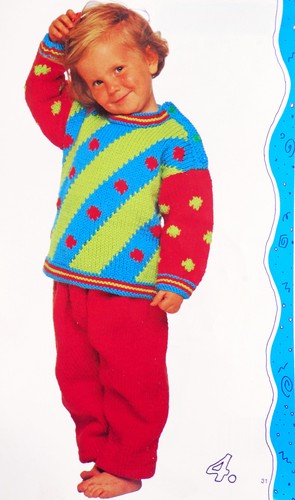 Knitting Pattern Sweater Jacket Pants Hats 1 2 3 4 Toddler Girl Boy Jumpsuit 657 - Picture 6 of 7