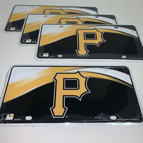 4) Pittsburgh Pirates Metal License Plates 6” x 12” {Value Bundle of 4 Plates} - Picture 4 of 4