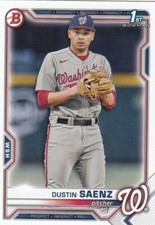 DUSTIN SAENZ BOWMAN DRAFT 1ST ROOKIE CARD RC WASHINGTON NATIONALS #BD-14 2021 21