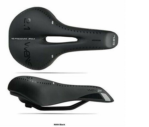 Sella bici WENS 2.1 in gel con foro anti-prostata con elastomeri mtb nera |  eBay
