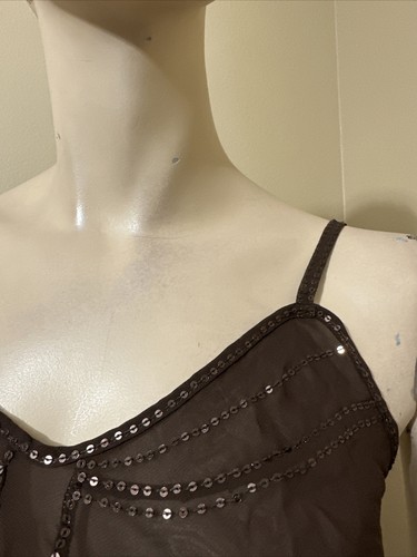 Blusa Top Mujer Marrón Poliéster Informal Verano Abierta Transparente Correas con Cuentas Talla M - Imagen 4 de 21