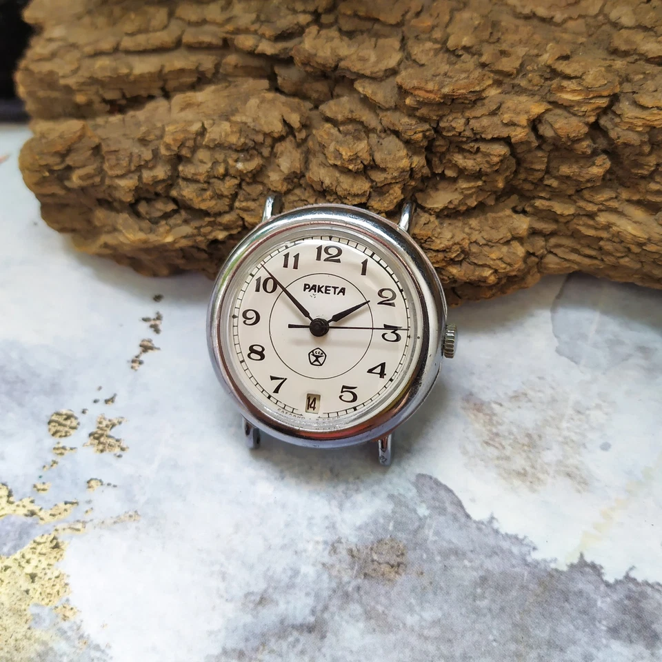 Reloj Raketa URSS Vintage Mecánico Hombre Reloj Pulsera Reloj Soviético Foto 4 de 4