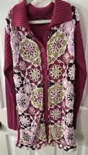 Childrens Place Girl  s Size 7/8 Purple Granny Square Crochet Cardigan Sweater