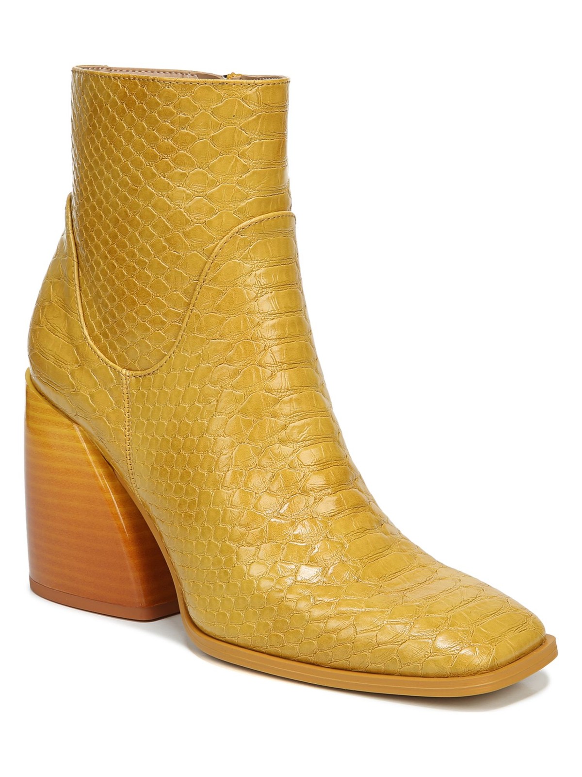 CIRCUS BY SAM EDELMAN Womens Yellow Snake Heel Palmina Flare Booties 5 M