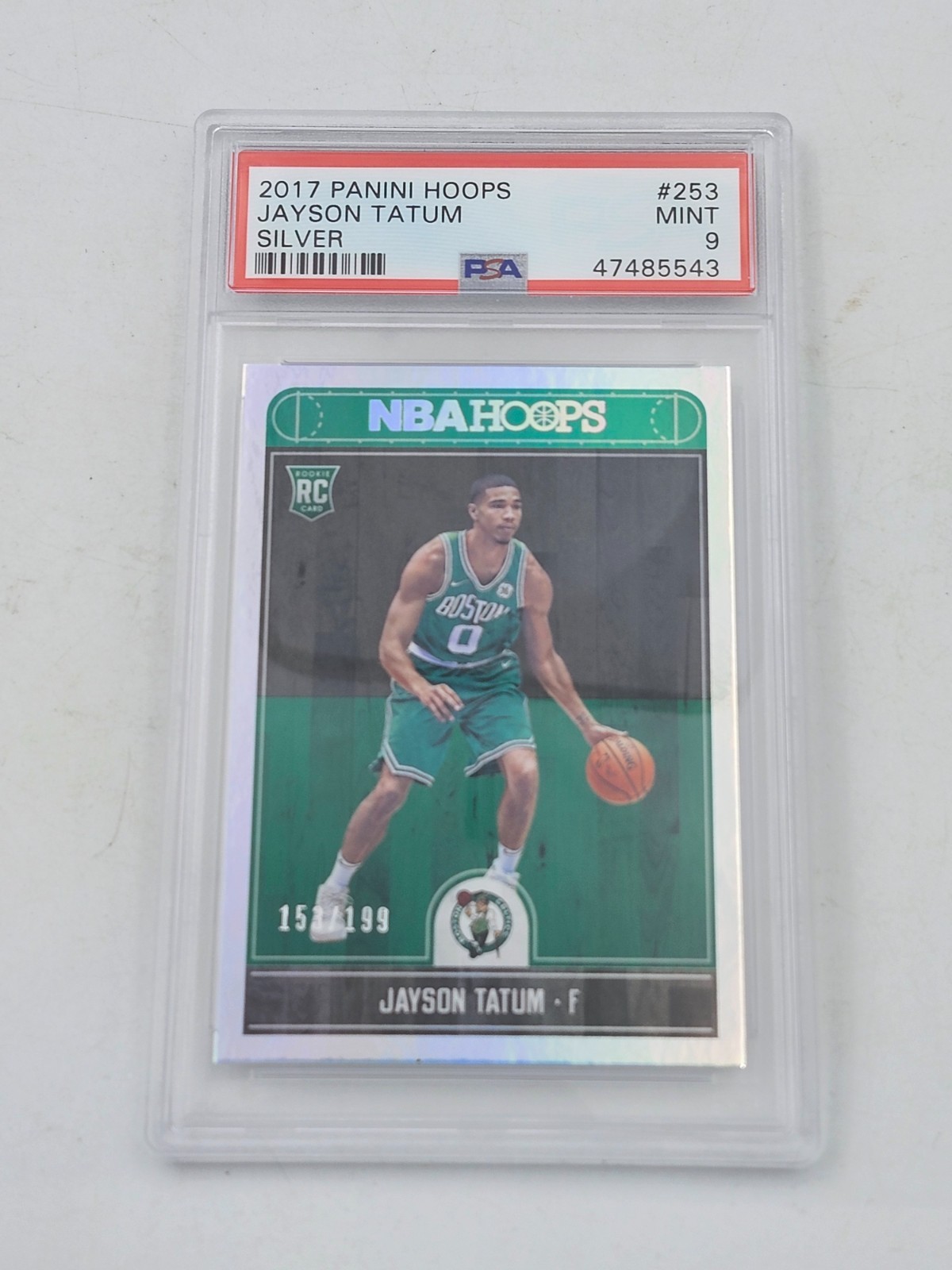 Jayson Tatum Rookie RC 2017-18 Panini NBA Hoops SILVER #253 PSA 9 /199 Celtics