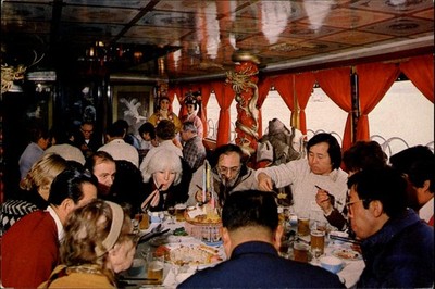 Boat Cuisine Delicacies Wuxi China vintage postcard d512