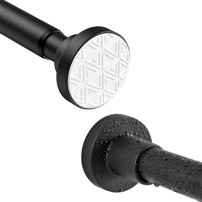 Gardinenstange ohne Bohren Schwarz Edelstahl Teleskop 48-133cm