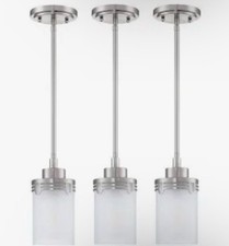 Brushed Nickel 3-Light Pendant Fixture