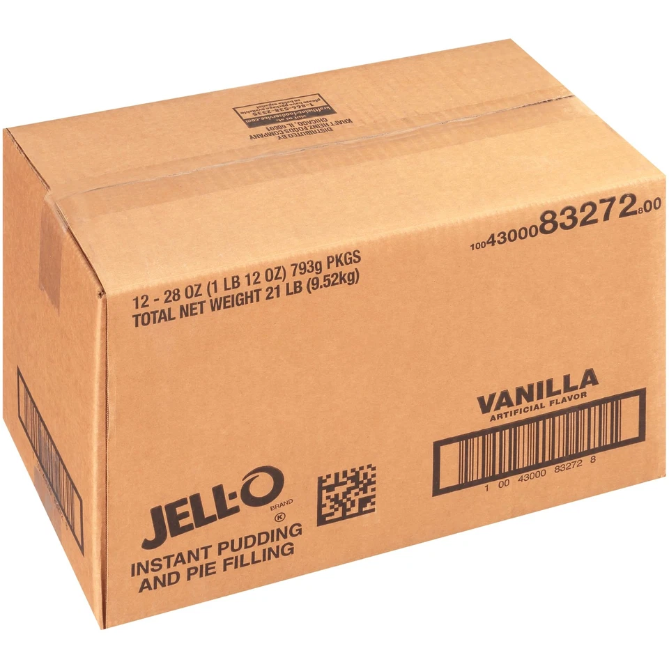 Mezcla instantánea de relleno de pastel y pudín de vainilla JELL-O (cajas de 28 oz, paquete de 12) Foto 4 de 4