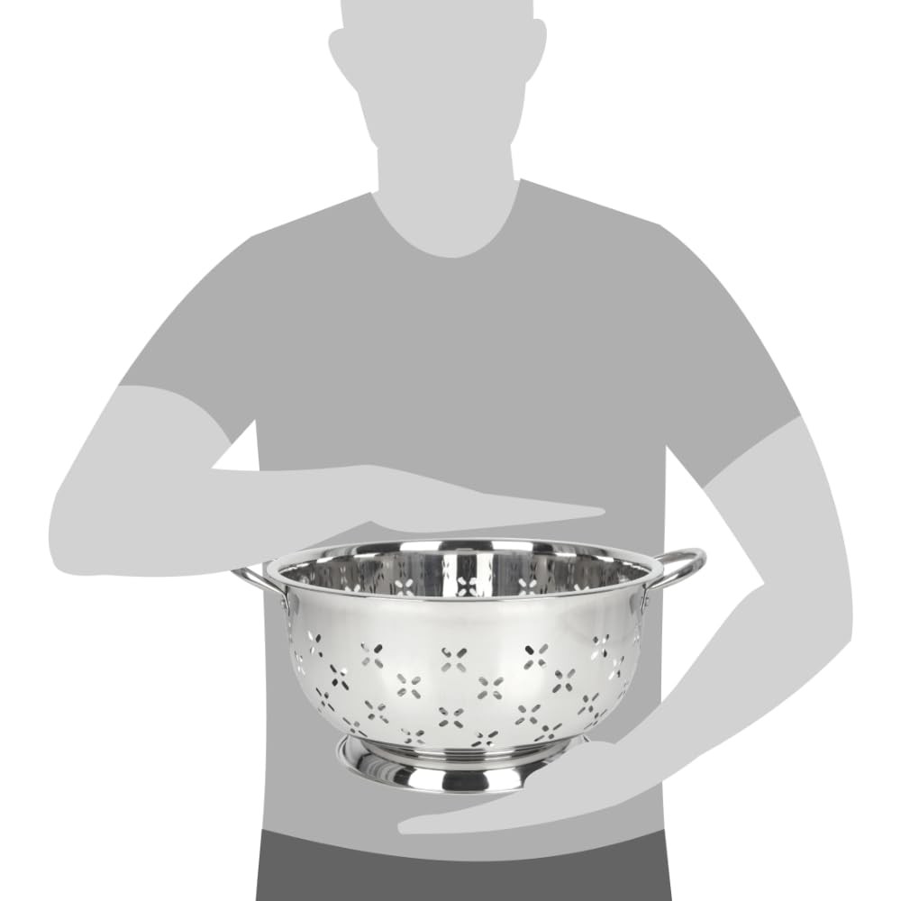 Stainless Steel Colander for Home Kitchen with Handles and Stable Base - For ...