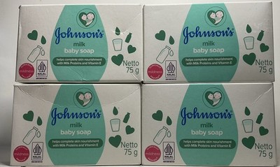 4 Johnson's Milk Baby Soap W/ Milk Proteins & Vitamin E 75g 