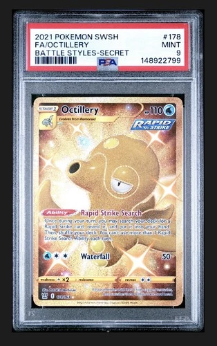2021 Pokemon Battle Styles Full Art OCTILLERY Secret #178 PSA 9