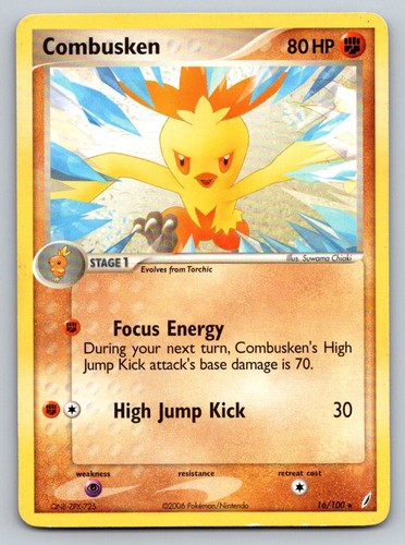 Combusken 16/100 LP Crystal Guardians Pokemon