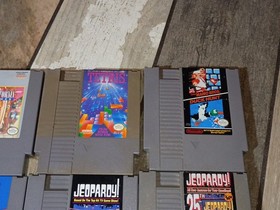NES Games Lot Of 6! Tetris, Ice Hockey, Jeopardy and 25th, Mario duck hunt, Cali
