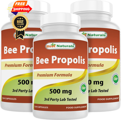 Best Naturals Bee Propolis 500 mg 120 Capsules (120 120 Count (Pack of 3)
